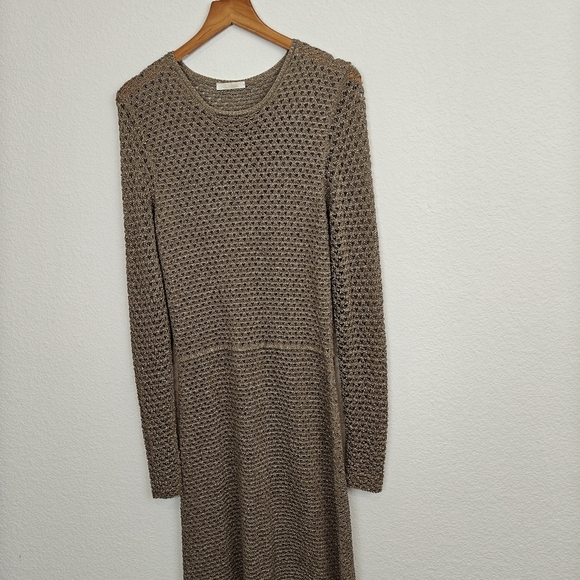 Chloé by Gabriela Hearst Metallic Gold Knit Maxi Dress Circa 2021 Collection SM - Picture 4 of 16